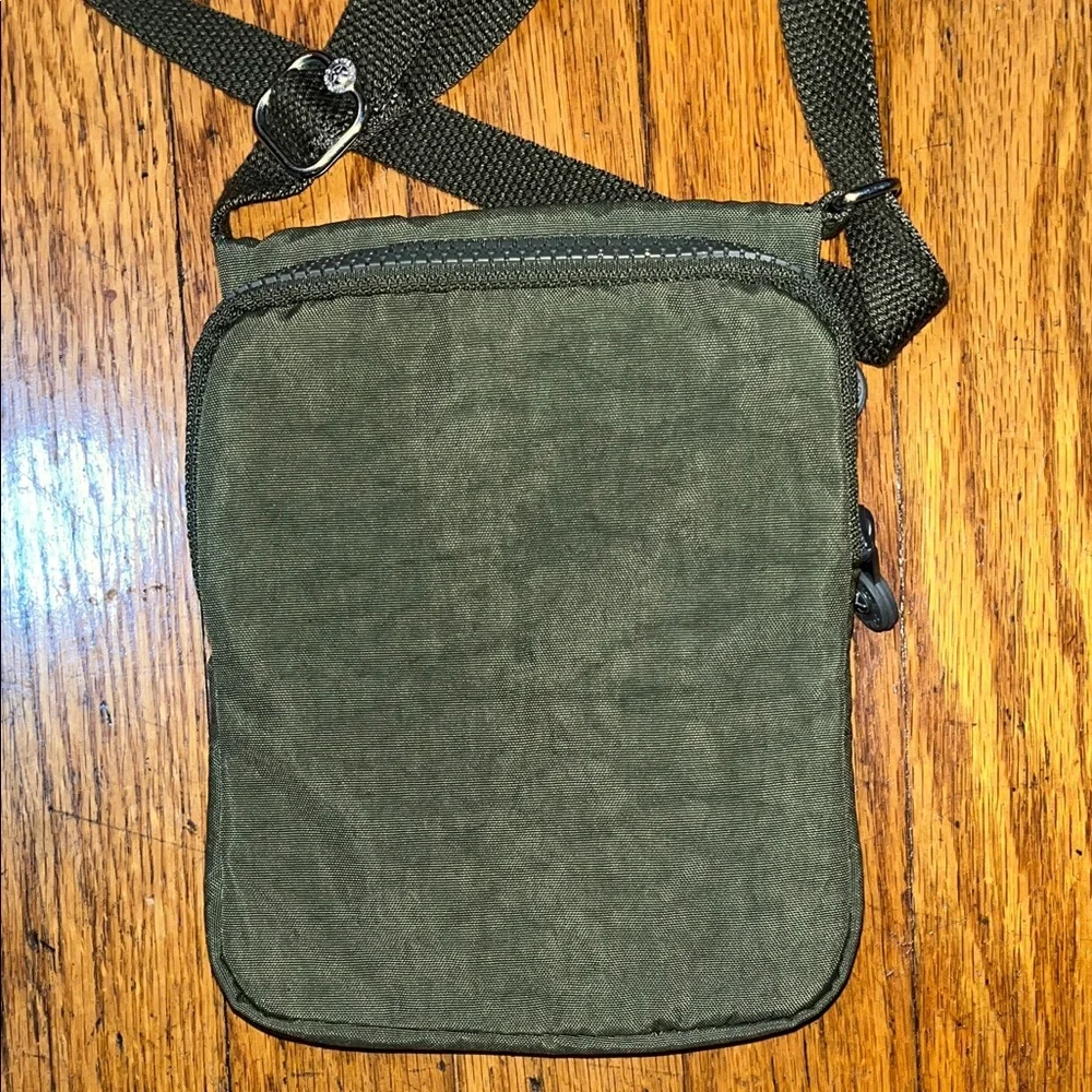 Kipling Olive Green Adjustable Crossbody Organizer Bag - Picture 4 of 15